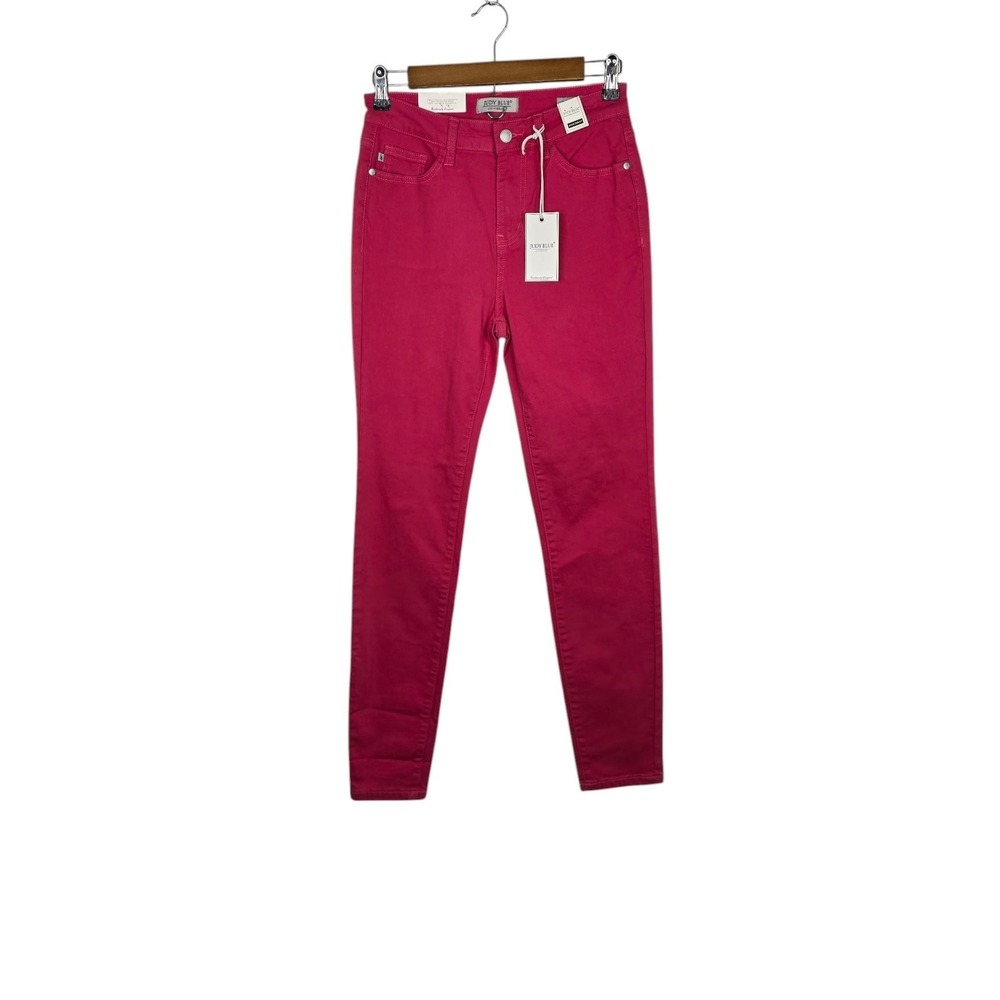 Judy Blue Skinny Jeans Womens 3/26 Fuschia Highβ Waist Skinny Fit Strecth NEW
